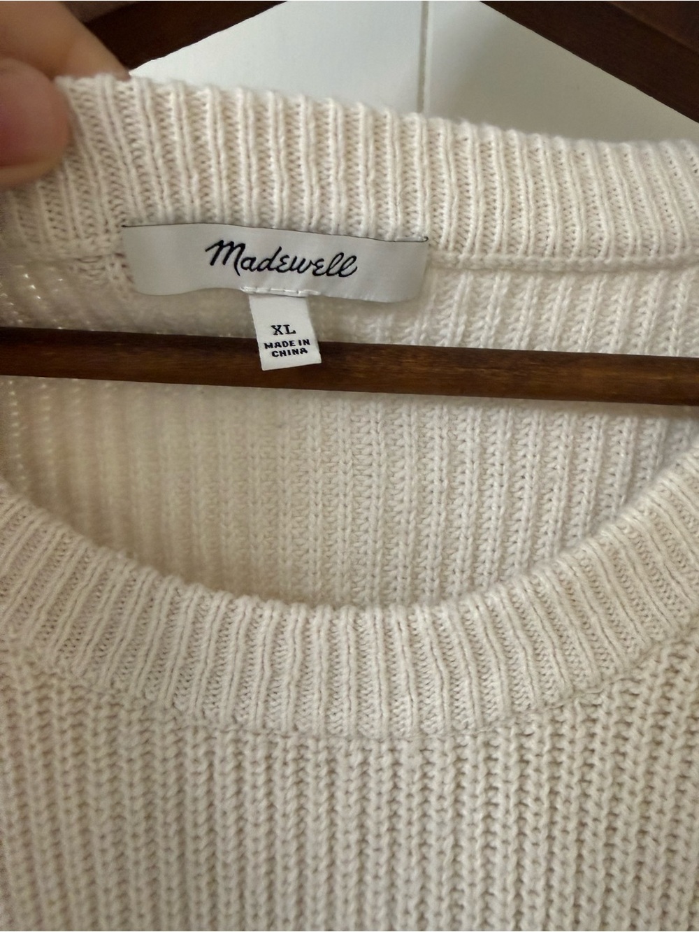 Madewell Cream Sweater with Navy Stripes - Picture 3 of 4